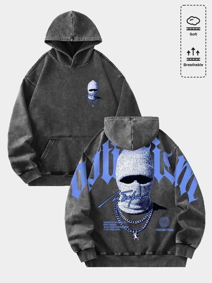 Street Life Men's Vintage Washed Hoodie, Streetwear