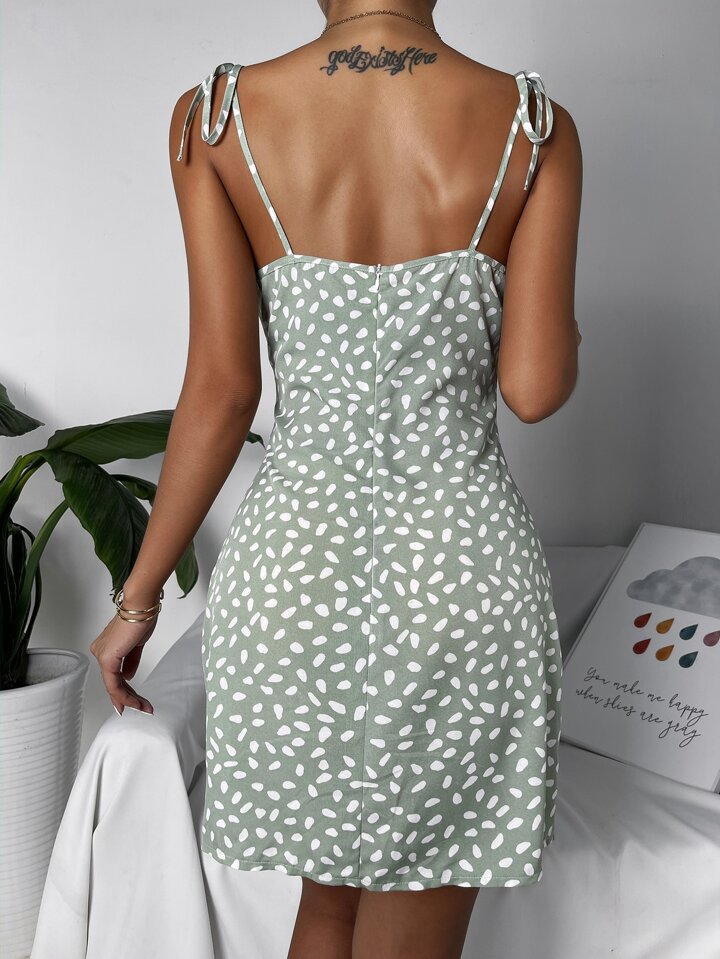All Over Print Ruched Bust Cami Dress