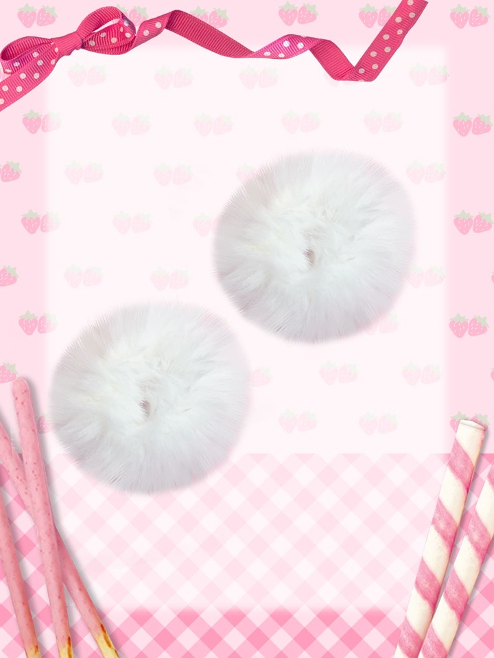 Kawaii 2pcs Solid Fluffy Hair Tie Cute Valentines Scrunchies Scrunchy Hair Ties