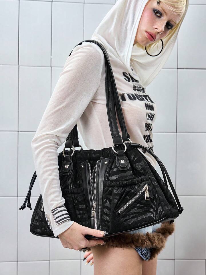 Grunge Punk Casual Daily Commute Large Capacity Minimalist Women Tote Bags