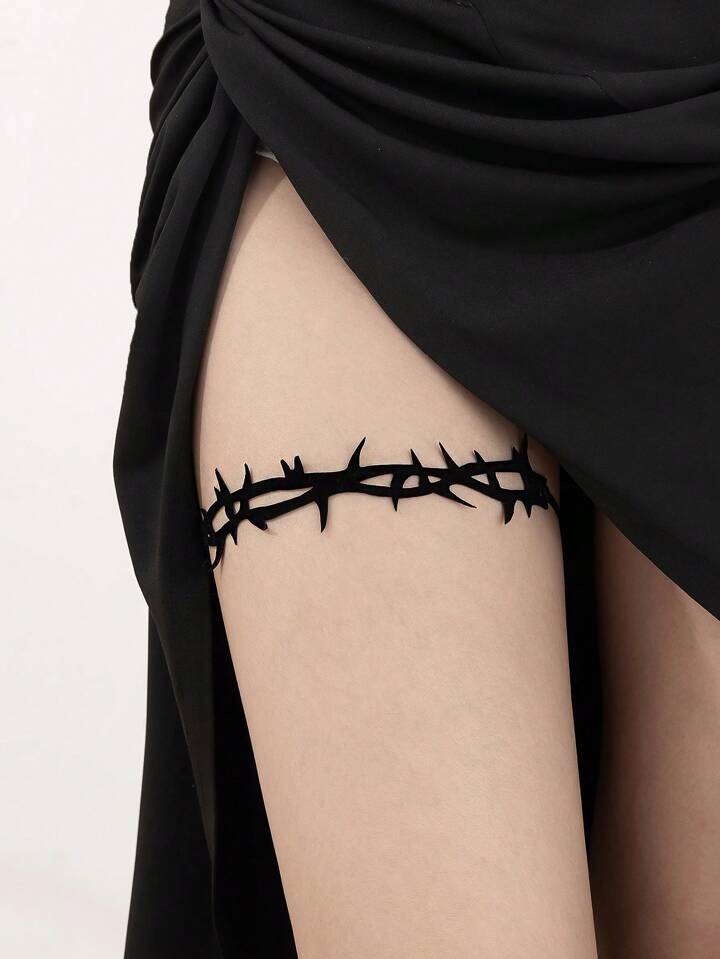 1pc Fashionable Gothic Thorn Chain Thigh Chain For Women, Party Wear, Halloween