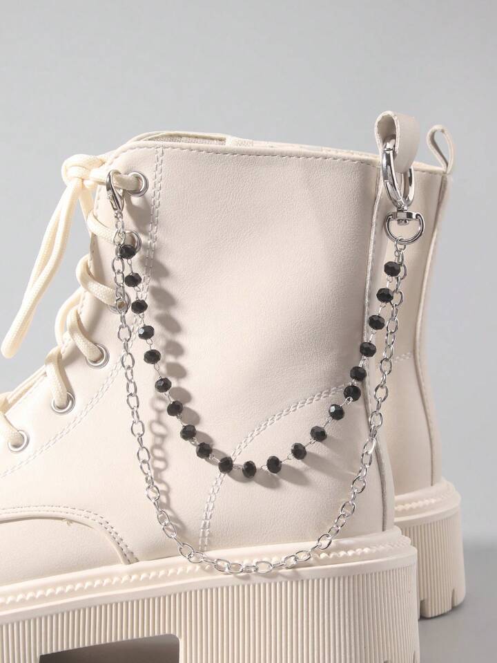 1pc Punk Gothic Multi-Layer Dark Beads Charm Boot Decor DIY, Holiday Gift