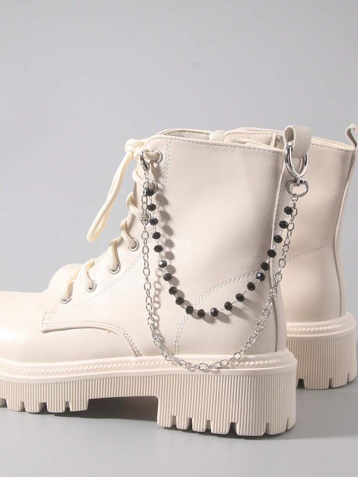 1pc Punk Gothic Multi-Layer Dark Beads Charm Boot Decor DIY, Holiday Gift