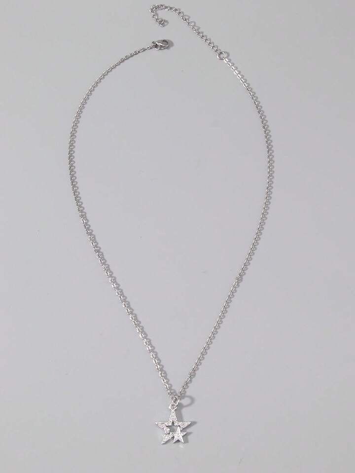 1pc Gothic Luxury Cross Pendant Necklace With Rhinestones, Holiday Party Gift, Halloween