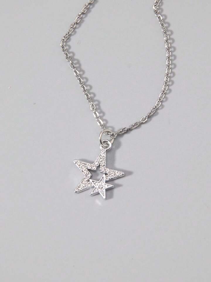 1pc Gothic Luxury Cross Pendant Necklace With Rhinestones, Holiday Party Gift, Halloween
