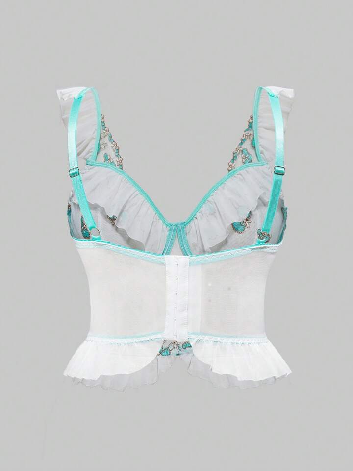 Kawaii Midsummer Garden Party Exquisite Embroidered Steel Underwired Plus Size Lingerie Set 5 Kawaii Midsummer Garden Party Exquisite Embroidered Steel Underwired Plus Size Lingerie Set