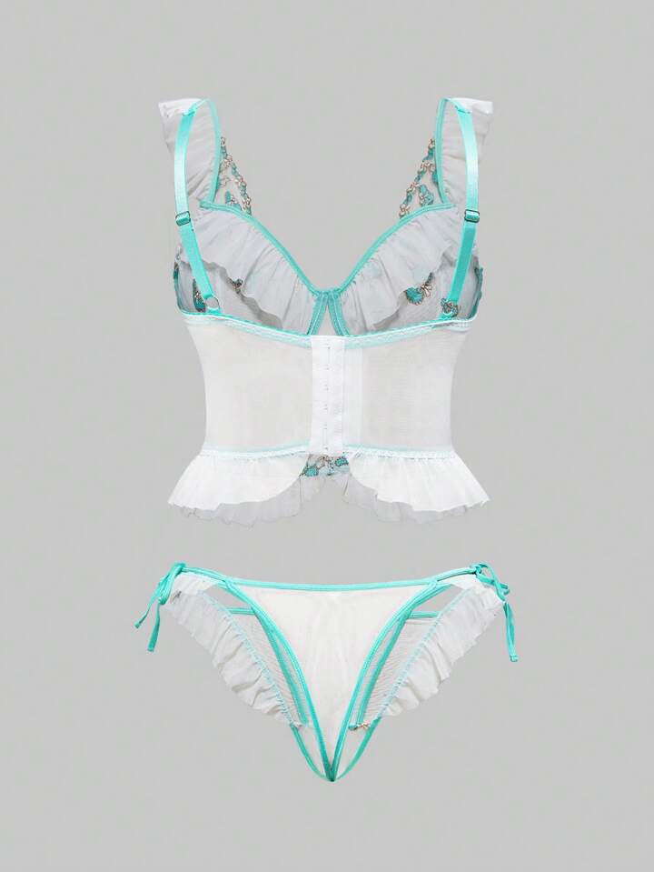 Kawaii Midsummer Garden Party Exquisite Embroidered Steel Underwired Plus Size Lingerie Set 8 Kawaii Midsummer Garden Party Exquisite Embroidered Steel Underwired Plus Size Lingerie Set