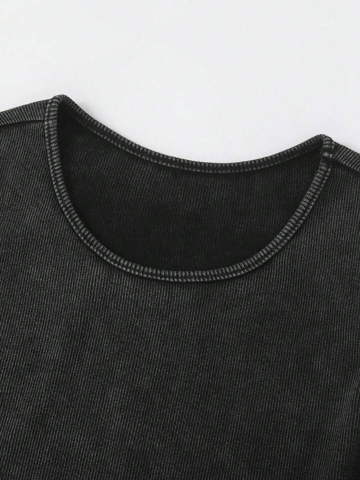 Street Fashion Gloomy Face Slogan Print Distressed Skinny Tank Top
