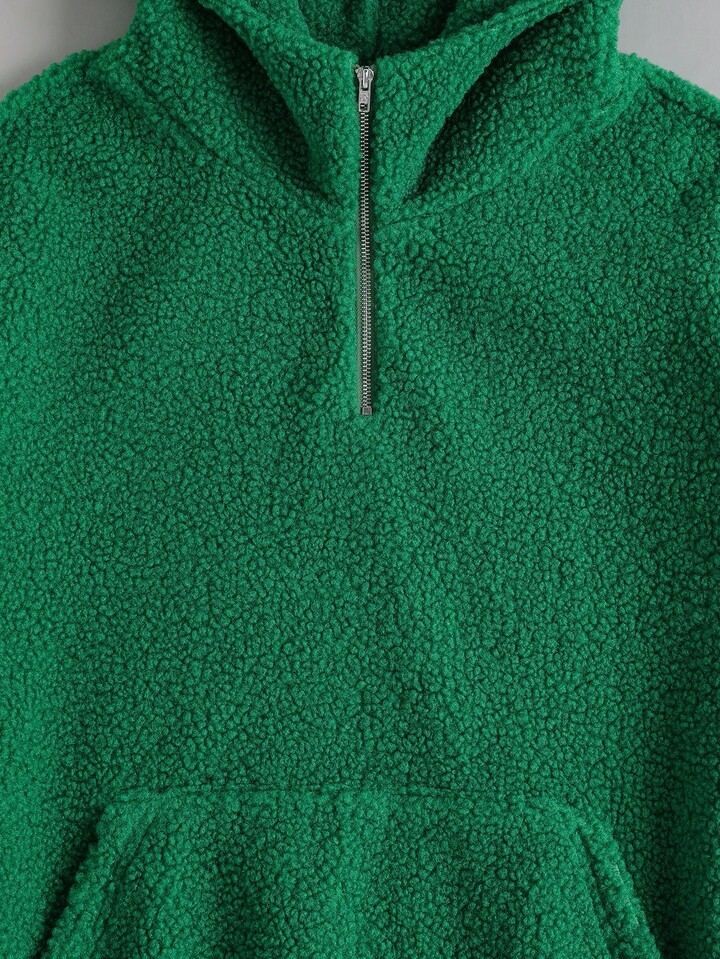 Street Life Men's Long Sleeve Fleece Hooded Quarter Zip Coat, Autumn/Winter