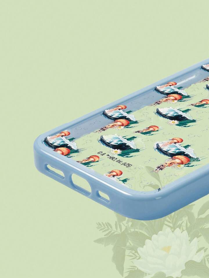 The White Lotus 1pc Mushroom & Wave Pattern Phone Case, Compatible With IPhone 11 12 13 14 15 Pro Max