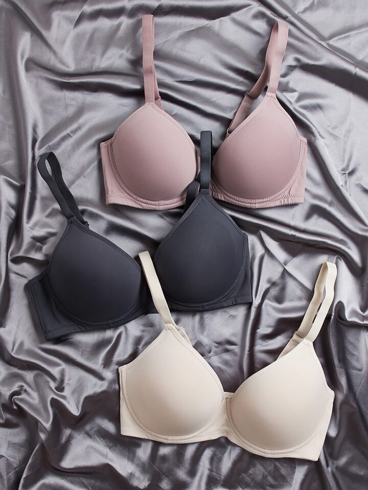 3pack Push Up Full Cup Microfiber Soft Cup Bra Set