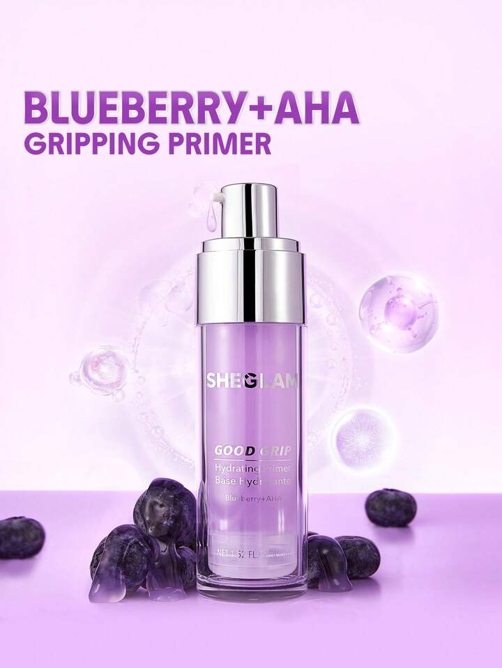 Good Grip Hydrating Primer-Blueberry + Aha Oil Control Moisturizing Blueberry Primer Gel Smooth Fine Lines Oil And Silicone-Free Face Primer Brand Beauty Makeup Face Paint Cosmetic For Women Girls Perfect For Winter Spring Ideal For Y2K Fancy Fashion Suitable For Birthday Gift Party Ready Best Color