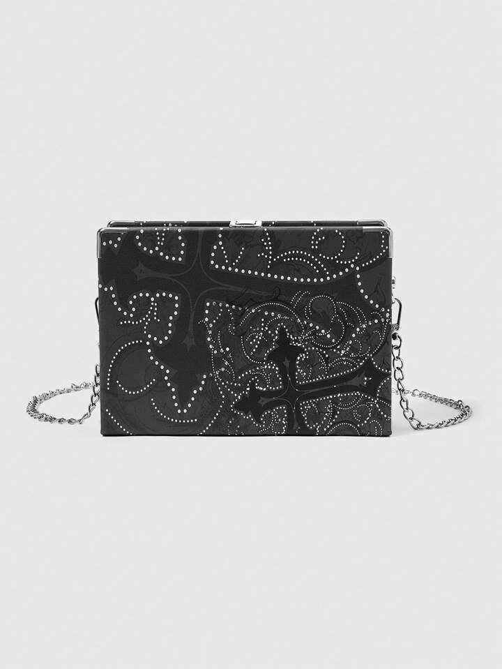 Goth Ladies' Polka Dot Pattern Fashion Book-Shaped Shoulder Bag