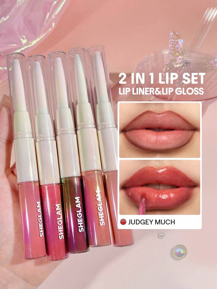 Lip Rules Liner & Gloss Pen-Judgey Much 2-In-1 Moisturizing Liquid Lipstick Dewy High Pigment Lipliner Lip Combo Hydrating Reduce Lip Fine Lines Lip Makeup Lip Combo Brand Beauty Makeup Face Paint Cosmetic For Women Girls Perfect For Winter Spring Ideal For Y2K Fancy Fashion Suitable For Birthday Gift Party Ready Best Color