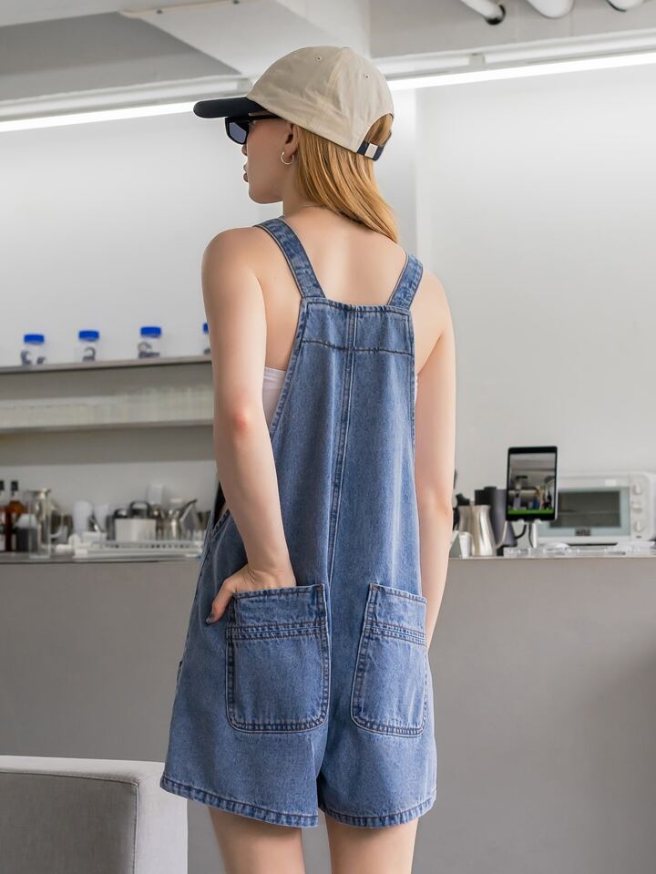 Dual Pocket Denim Overall Without Top