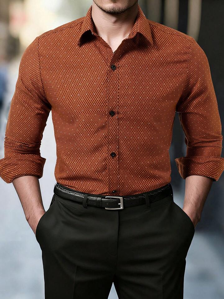 Guys Argyle Print Shirt