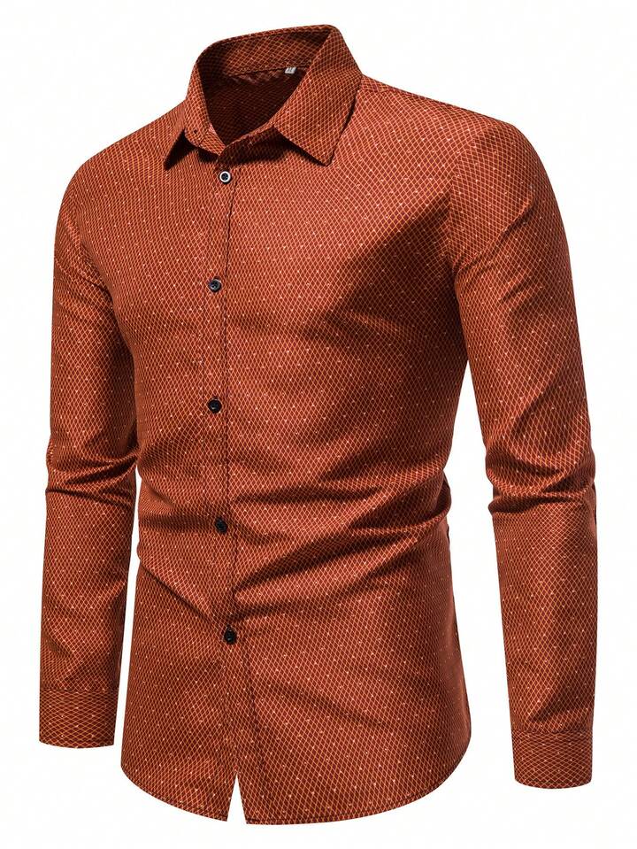 Guys Argyle Print Shirt