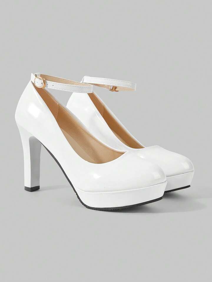 Women's Black Closed Toe Stiletto High Heel Pumps, Waterproof Platform, Formal Work Dress Low Heel Shoes For Christmas