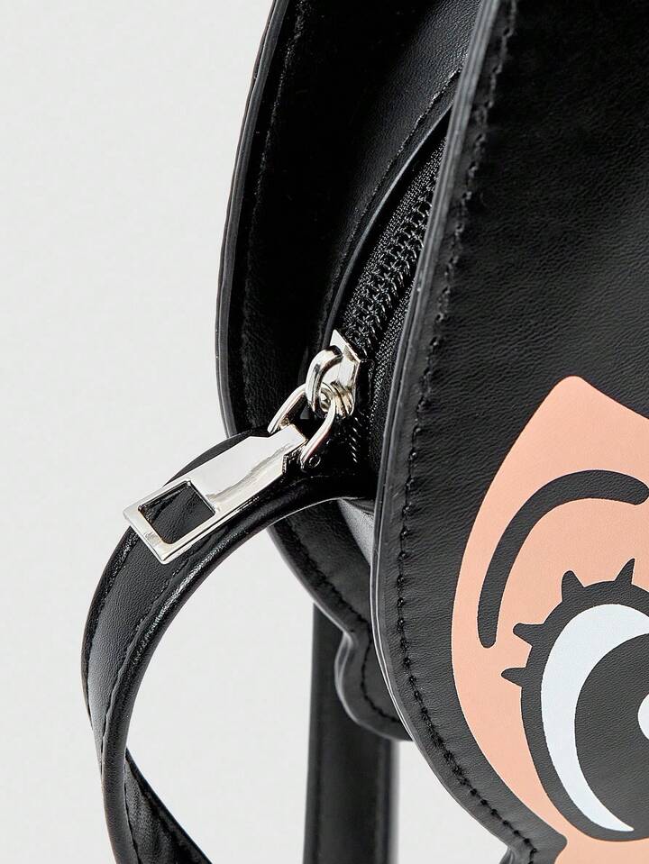 Astro Boy X ROMWE Cartoon Figure Graphic Women Vintage Versatile Commute Asymmetric Crossbody Bag