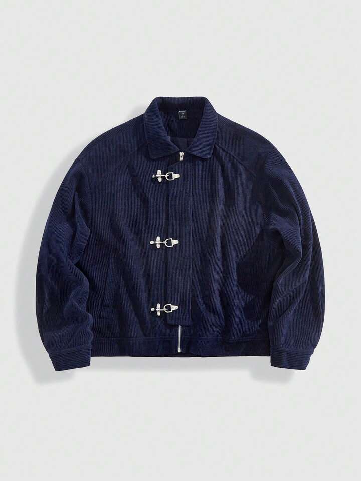 Men's Autumn Long Sleeve Button-Up Corduroy Collar Jacket