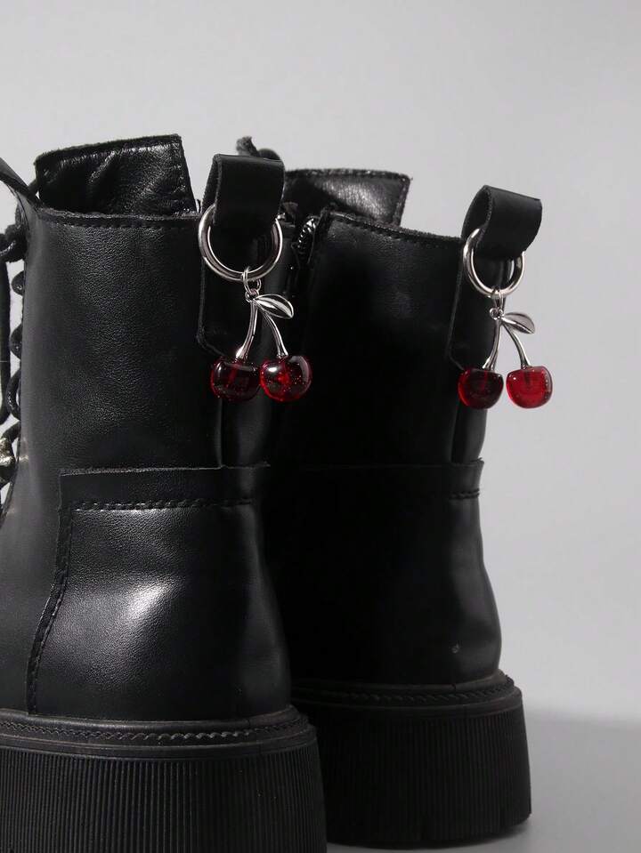 Goth 2pcs/Set Cute Kawaii Faux Fruit Cherry Lovely Shoe Accessories