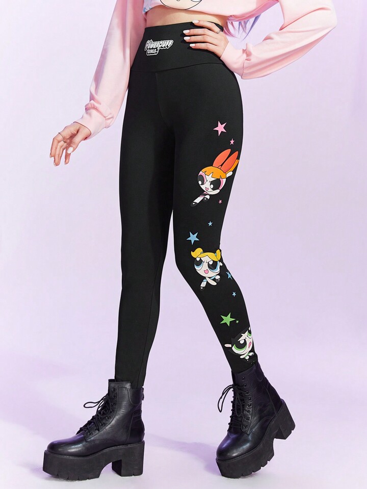 The Powerpuff Girls | ROMWE Cartoon Graphic Leggings