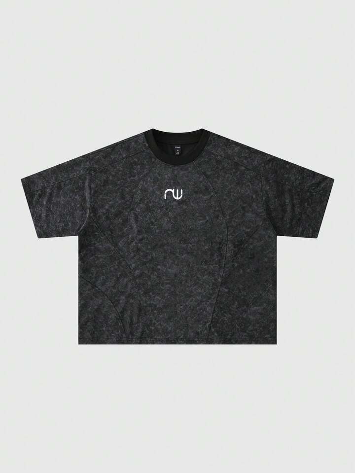 Men's Distressed Loose Fit Short Sleeve T-Shirt, Vintage Street Style