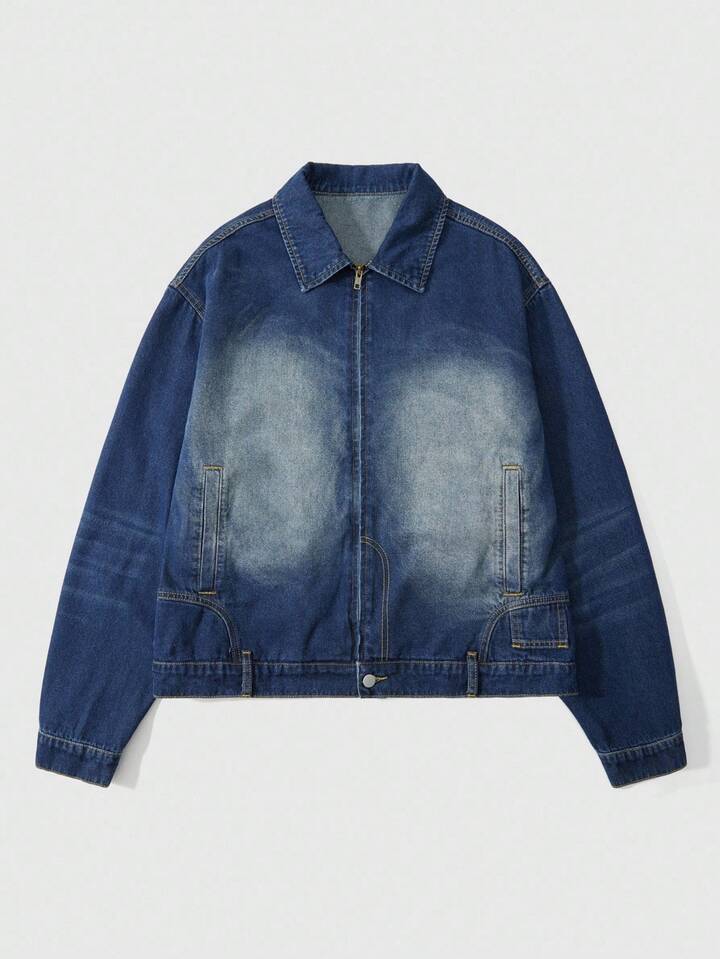 Street Life Men's Casual Vintage Washed Denim Jacket , Fall
