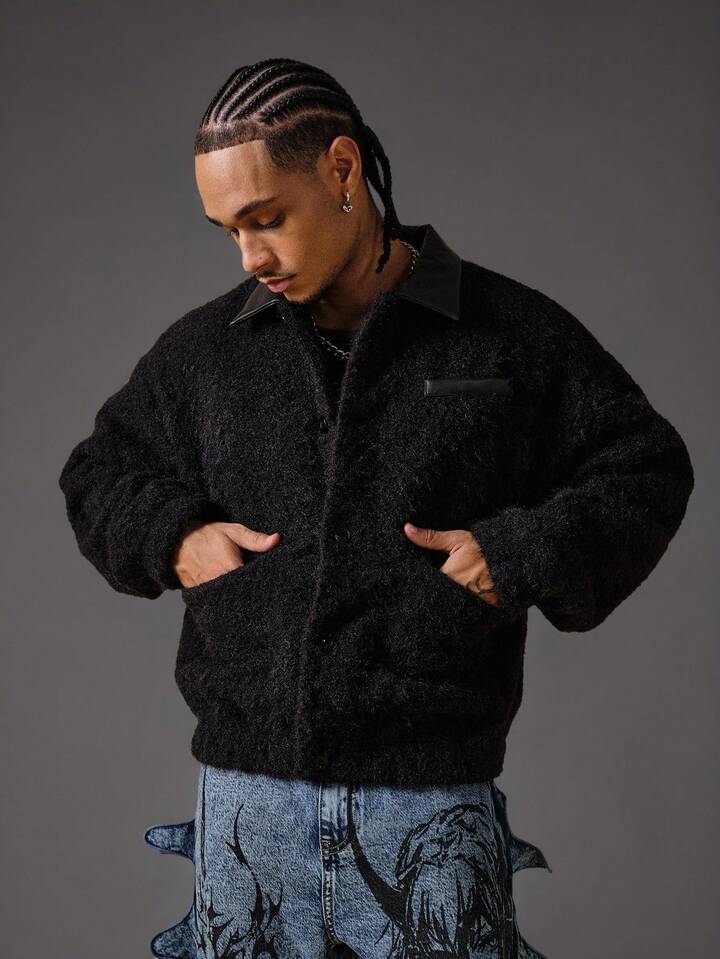 Men's Casual Solid Color Jacket, Autumn/Winter