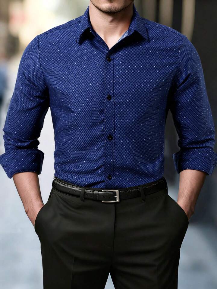 Guys Argyle Print Shirt