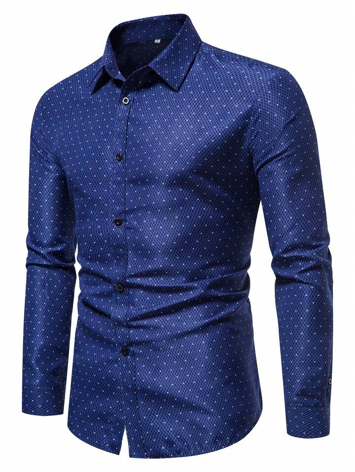 Guys Argyle Print Shirt