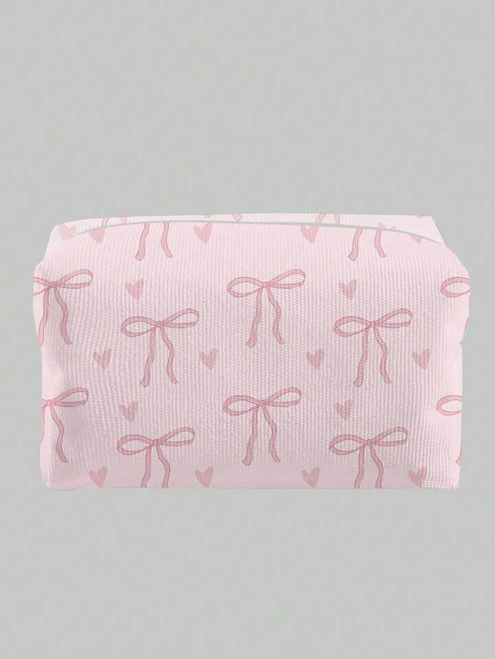 Kawaii Butterfly Pattern Octagonal Velvet Cosmetic Bag