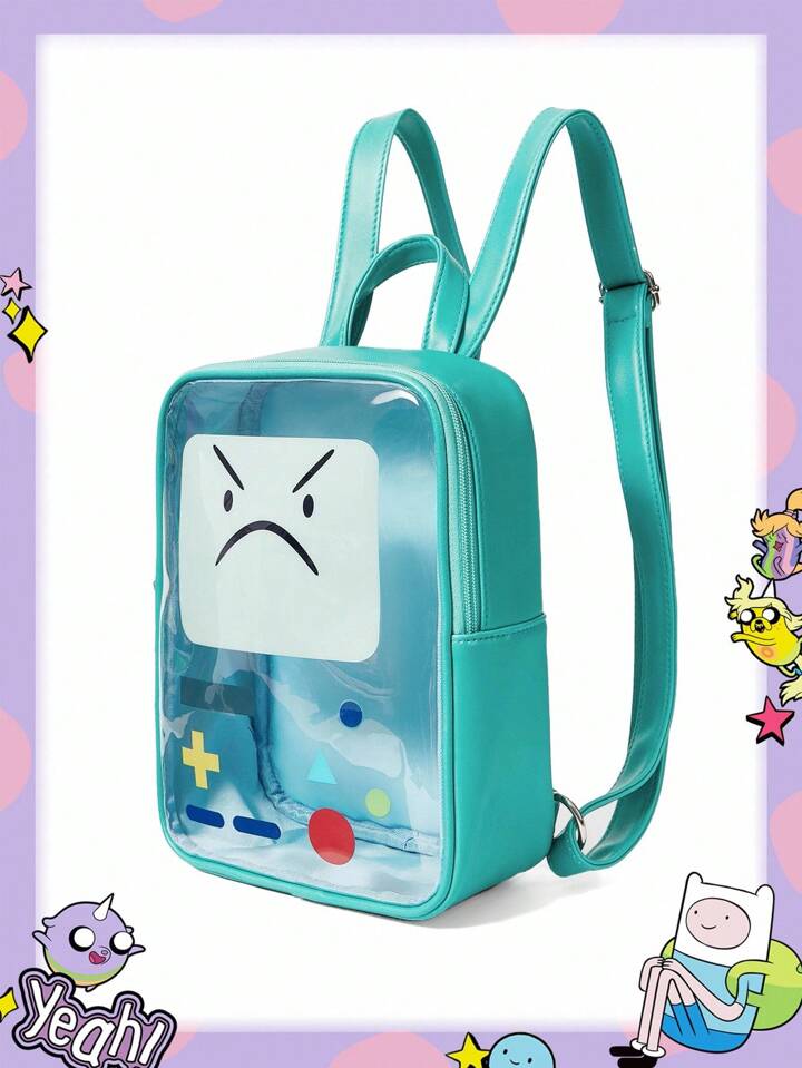 Adventure Time X ROMWE Fashion Backpack, Large Capacity And Portable For Women