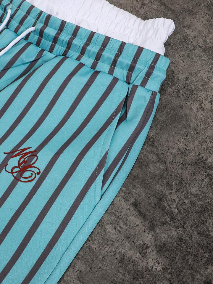 Street Life Men's Striped Waistband Loose Fit Wide Leg Casual Sweatpants