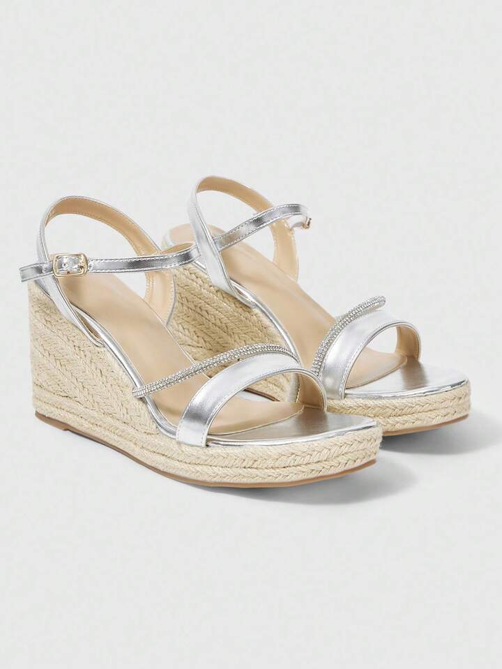 Fairycore Women's Brown Platform Woven Wedge Sandals, New Style Strap High Heel Beach Holiday Ladies Shoes