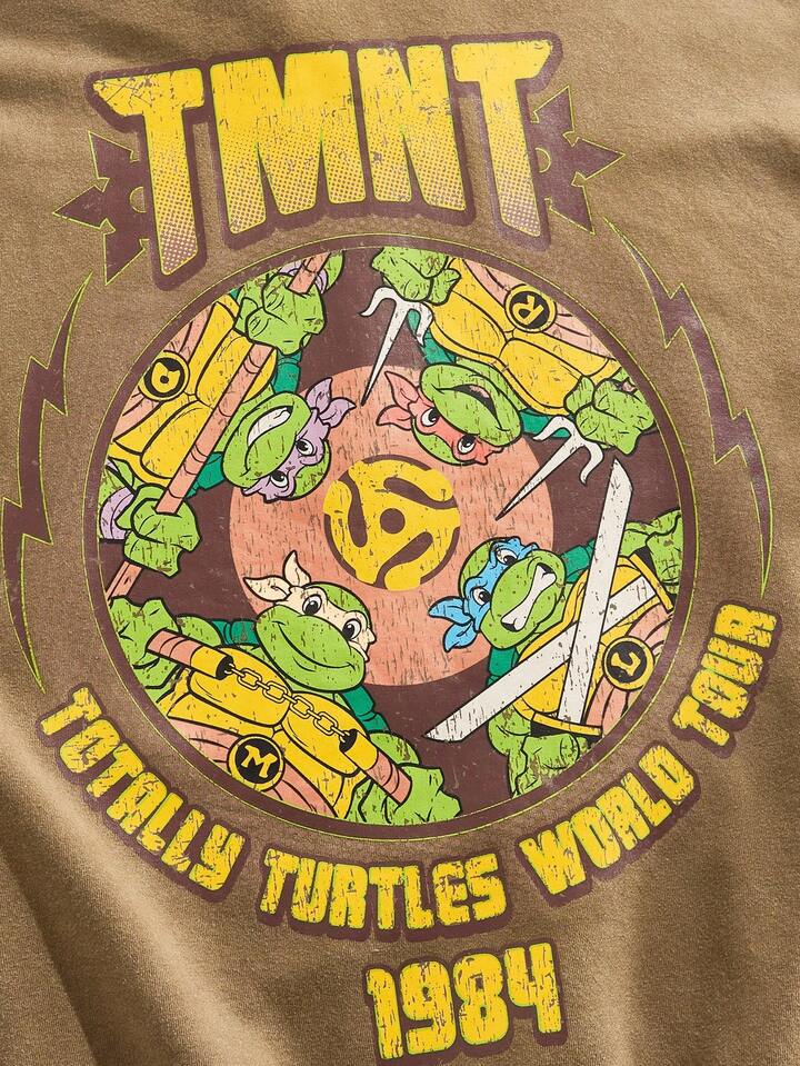 TEENAGE MUTANT NINJA TURTLES X ROMWE Men's Casual Letter Graphic Pocket Drawstring Hoodie, Autumn 5 TEENAGE MUTANT NINJA TURTLES X ROMWE Men's Casual Letter Graphic Pocket Drawstring Hoodie, Autumn