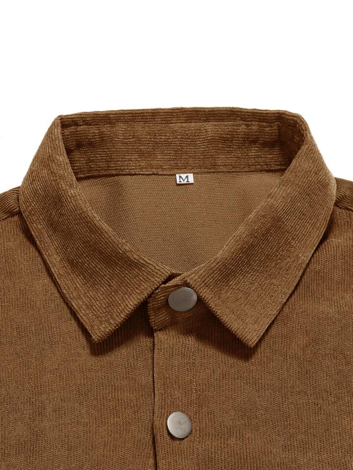 Guys Corduroy Flap Pocket Button Up Shirt