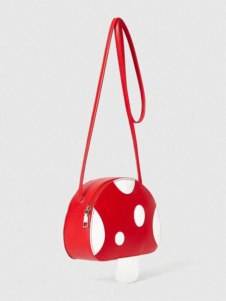 Kawaii Women's Contrast Color Cute Mushroom Shaped Crossbody Shoulder Bag , Cute