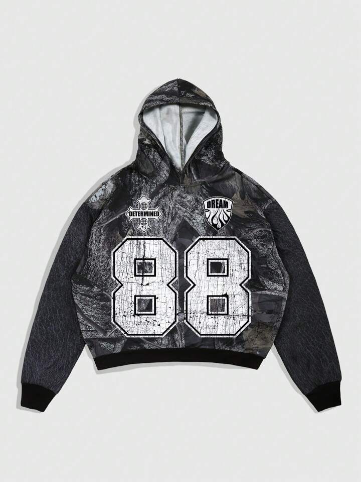 Street Life Men Letter Graphic Hoodie Sweatshirts, School