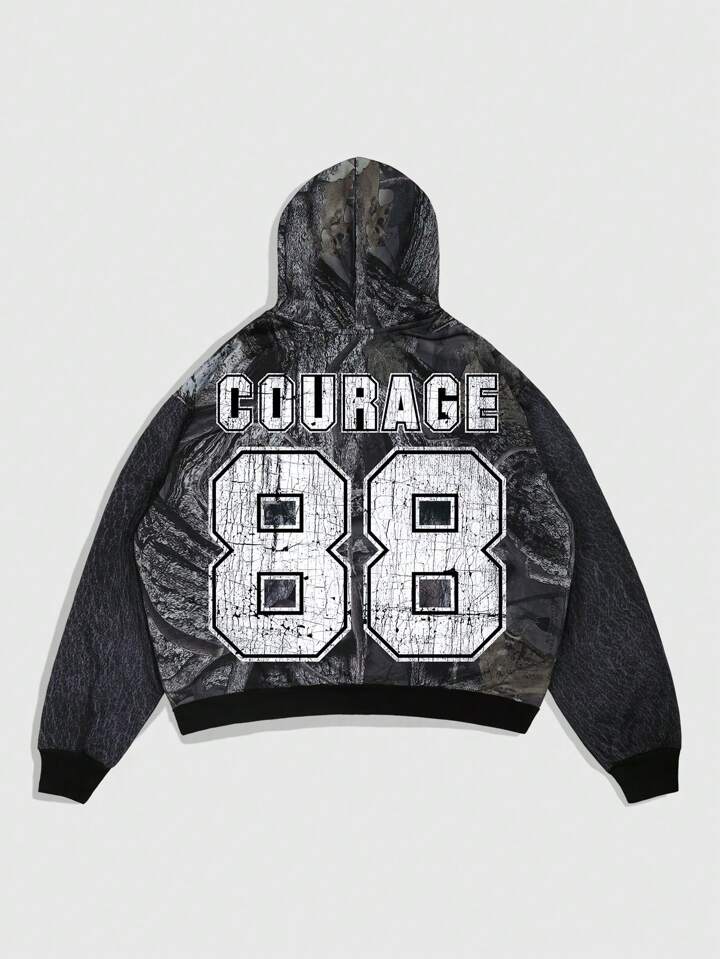 Street Life Men Letter Graphic Hoodie Sweatshirts, School