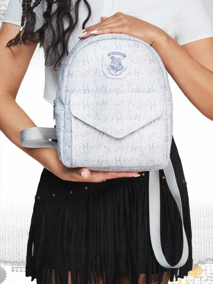 Harry Potter | ROMWE Letter Graphic Vintage College Style Large Capacity Commuter Versatile Zipper Backpack 4 Harry Potter | ROMWE Letter Graphic Vintage College Style Large Capacity Commuter Versatile Zipper Backpack
