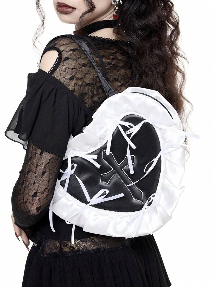Dark Gothic Punk Street Print Fashion Portable Women Shoulder Bag, Halloween, Halloween Bags Perfect For Fancy Party Matching With Halloween Costumes