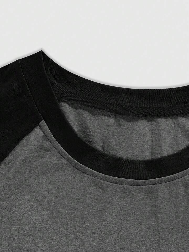 Academia Men's Fashionable Casual Round Neck Long Sleeve T-Shirt