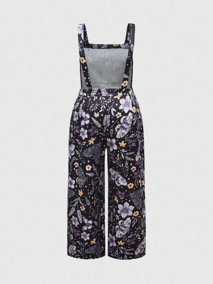 Plus Size Women Fairycore Butterfly & Floral All-Over Print Camisole & Wide Leg Pants 5 Plus Size Women Fairycore Butterfly & Floral All-Over Print Camisole & Wide Leg Pants