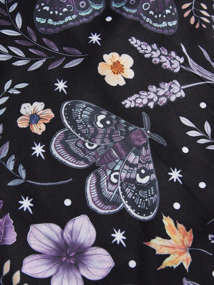 Plus Size Women Fairycore Butterfly & Floral All-Over Print Camisole & Wide Leg Pants 6 Plus Size Women Fairycore Butterfly & Floral All-Over Print Camisole & Wide Leg Pants