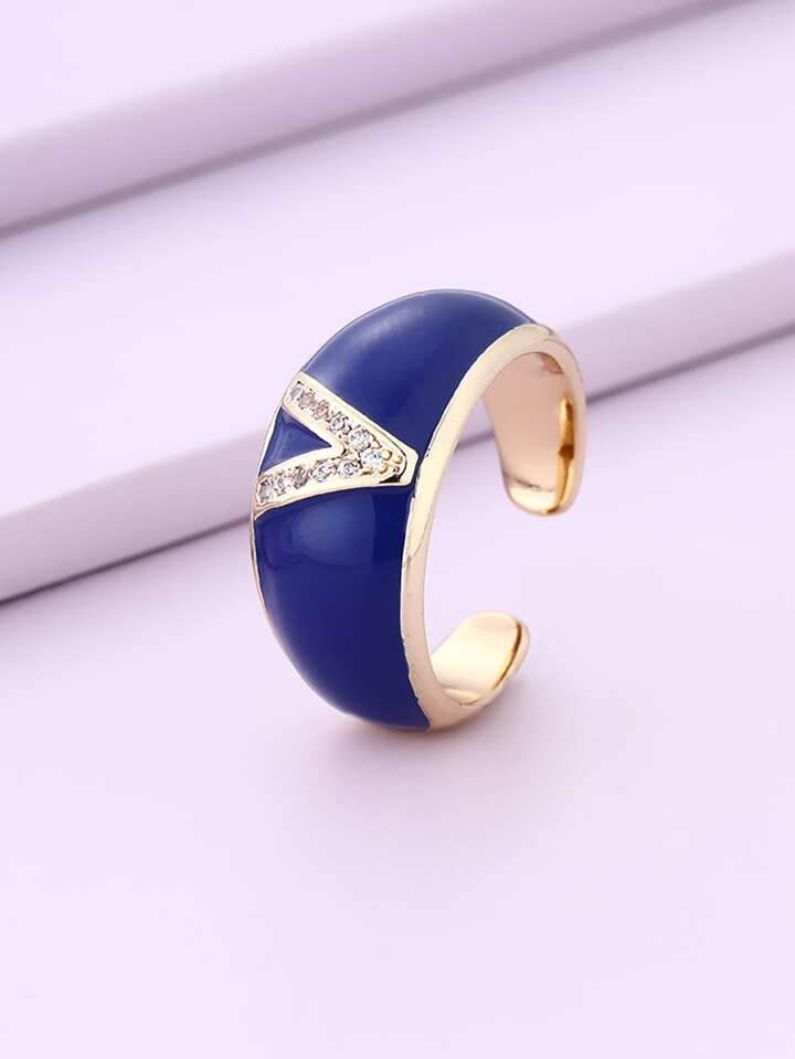 Rhinestone Letter Ring