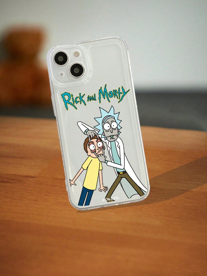 Rick and Morty | ROMWE 1pc Letter Cartoon Graphic Clear Silicone Phone Case Compatible With IPhone 4 Rick and Morty | ROMWE 1pc Letter Cartoon Graphic Clear Silicone Phone Case Compatible With IPhone