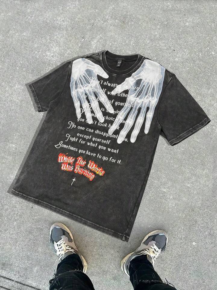 Street Life Men's Street Round Neck Short Sleeve Printed Casual T-Shirt