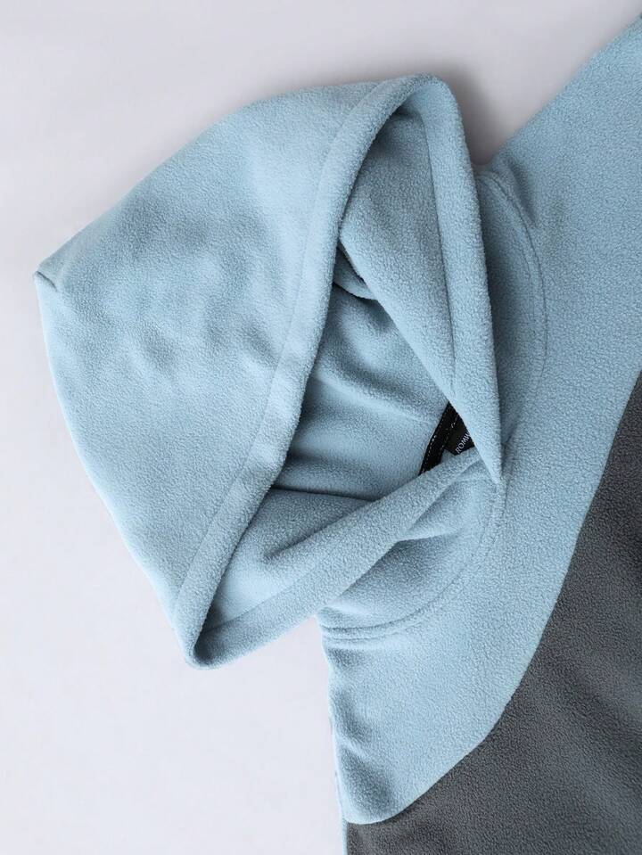 Prep Unisex Hooded Sweatshirt, Thermal Lining, Patchwork Design, Autumn/Winter, Long Sleeve Top 6 Prep Unisex Hooded Sweatshirt, Thermal Lining, Patchwork Design, Autumn/Winter, Long Sleeve Top