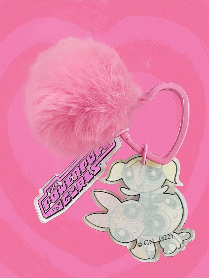The Powerpuff Girls | ROMWE 1pc Women Figure & Letter Charm Fashionable Keychain For Key Decoration, Valentines